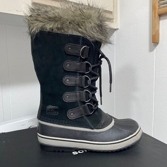 Sorel Shoes - NEW Sorel Joan of Arctic Waterproof Snow Boot in Black Size 8